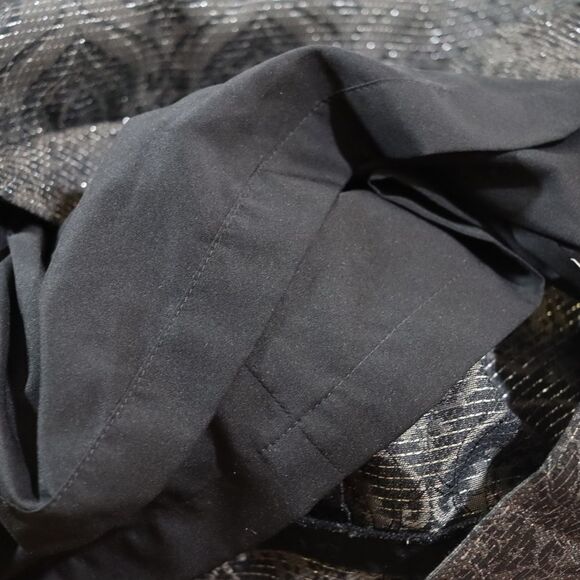 Classiques Entier Black Sleeveless Mini Swing Cocktail Dress Sparkly Metallic LG - Picture 14 of 14